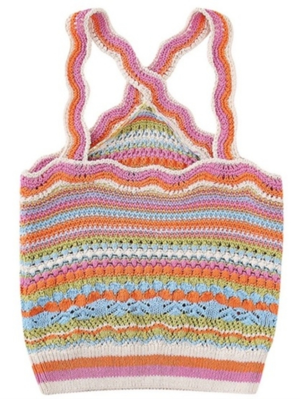 ZARA Rainbow Cropped Crochet Tank Top - Picture 4 of 6